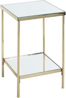 HAKU Möbel Beistelltisch, vermessingt, Metall, Spiegel 5 mm - Maße: B 28 x H 46 x T 28 cm, Style: Art Deco