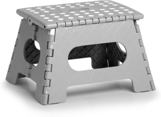 ZELLER Klapphocker 13030 aus Kunststoff, grau/ Tritt / Klappstiege