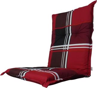 A023 Niederlehner Gartenstuhl Auflagen 105x50x8cm rot kariert