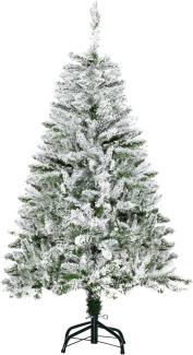 HOMCOM Künstlicher Weihnachtsbaum 120 cm Kunstkiefer, mit 200 Astspitzen, faltbar Standfuß, Kiefer, für Weihnachtsfest, Indoor, grün+weiß