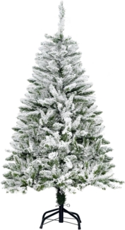 HOMCOM Künstlicher Weihnachtsbaum 120 cm Kunstkiefer, mit 200 Astspitzen, faltbar Standfuß, Kiefer, für Weihnachtsfest, Indoor, grün+weiß