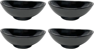 4x Dipschalen Melamin Set Schwarz 759 Snackschale Servierschale Klein Mini Saucenschälchen Soja
