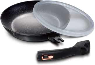 Berlinger Haus Granitbratpfanne, abnehmbarer Griff, 28 cm, Black Rose