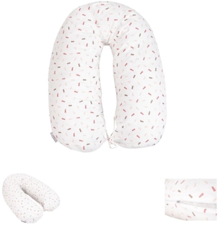 Kikkaboo Stillkissen 150 cm lang 100% Baumwolle Reißverschluss Lagerungskissen weiß braun