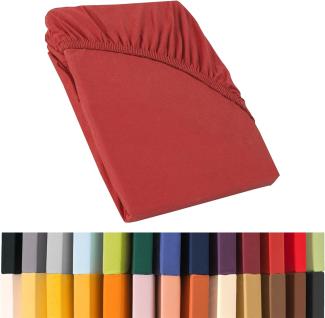 CelinaTex Relax Boxspringbett Wasserbett Spannbettlaken 140x200-160x220 cm Kirsch rot Jersey Mako Baumwolle 160g/qm Laken