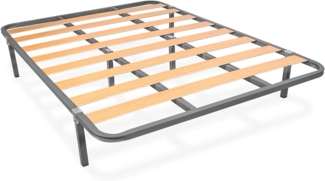 Somnia Descanso - Lattenrost, 30x30 mm, mit Beinen, Finish in Grauer Epoxidfarbe, 150x190 cm