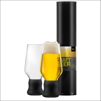 Eisch Craft Beer Experts Becher 450 ml 2er Set Schwarz in Geschenkröhre