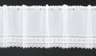 Gardinen Kranzusch Scheibengardine Batist Häkelspitze (1 St), Stangendurchzug, transparent, Stablöcher,transparent,verschiedene Höhen, Breiten