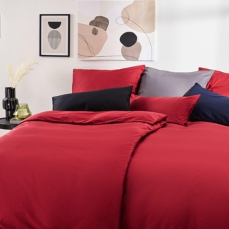 Blumtal Bettwäsche Oeko Tex Zertifizierte Mako Satin Bettwäsche 100% Baumwolle, Bettdeckenbezug mit frei wählbaren Kissenbezug