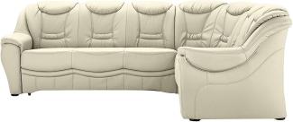 Cavadore Ecksofa Bensil mit Federkern / Polsterecke in Kunstleder / 265 x 94 x 215 / Lederoptik Creme