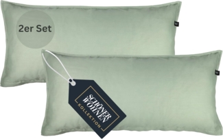 SCHÖNER WOHNEN-Kollektion Bettwäsche PLAIN Satin Bettwäsche, Baumwolle, 2 teilig, 40x80 cm 2er Pack in Grün