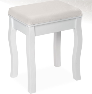 tectake Schminktisch-Hocker, Rosenmuster - weiß