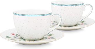 PIP STUDIO Jolie Dots Gold Tasse & Untertasse Set2