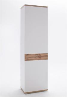 Garderobenschrank Mia 5 weiß Wotan Eiche 58x205x40 cm Kleiderschrank