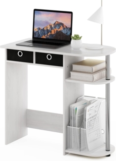 Furinno Go Green Laptop Notebook Computertisch, Engineered Wood, Weiße Eiche/Edelstahl, 39. 62 (D) x 80. 01 (W) x 72. 39 (H) cm