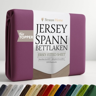 Strauss Home Spannbettlaken Premium Topper Spannbettlaken 150GSM für Matratzen-Topper 10cm Höhe, Gummizug: Rundumgummi, für Topper mit einer Höhe von 10cm, OEKO-TEX zertifiziert