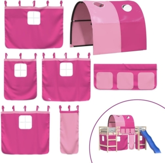 vidaXL Betthimmel Vorhänge für Hochbett mit Tunnel Rosa Polyester