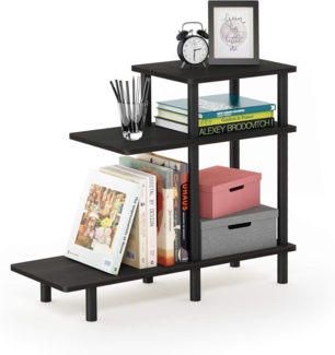 Furinno Sofa Beistelltisch mit 3 Ebenen, Holz, Espresso/Schwarz, 29. 49 x 80 x 65. 1 cm