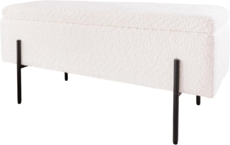 riess-ambiente Truhenbank LOFT 100cm weiß · gepolsterte Sitzbank aus Bouclé mit Stauraum (Einzelartikel, 1-St), Metall-Gestell · Polsterbank · Schaumstoffpolsterung · Rundum-Bezug
