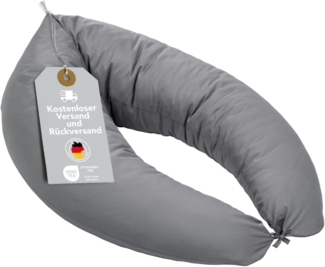 XDREAM Stillkissen Schwangerschaftskissen, Lagerungskissen, mit weichem Microfaserbezug, 1-tlg, XXL Stillkissen, Seitenschläferkissen mit Bändern zum Knoten, 190 cm