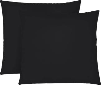 biberna Feinjersey-Kopfkissenbezug 0077144 schwarz 2X 40x40 cm