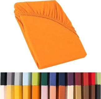 CelinaTex Relax Boxspringbett Wasserbett Spannbettlaken 180x200-200x220 cm orange Jersey Mako Baumwolle 160g/qm Laken