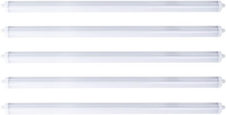 5er Set LED Wannenleuchte, weiß, IP65, neutralweiß, L 150 cm