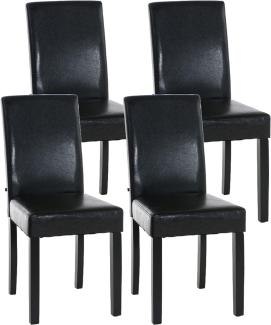 CLP 4er Set Esszimmerstuhl Ina Kunstleder mit Holzgestell,braun schwarz