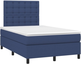 vidaXL Boxspringbett mit Matratze Blau 120x200 cm Stoff, Härtegrad: H2 [3142087]