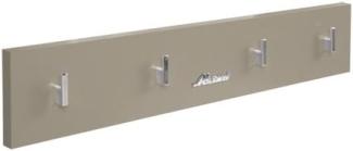 Miami Garderobenpanel mit 4 Haken, Autometallic-Lackierung, ABS Kanten in taupe