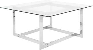 Couchtisch Glas Silber quadratisch 80x80 cm CRYSTAL