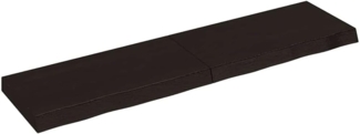 vidaXL Wandregal Dunkelbraun 120x30x(2-6)cm Massivholz Eiche Behandelt