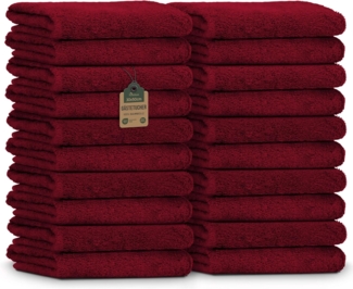 NatureMark Gästetücher – 20er Pack (30x50 cm), 100% Baumwolle, Oeko-TEX Zertifiziert, weich, saugfähig und pflegeleicht – Für Bad, Gäste & Spa – Bordeaux rot