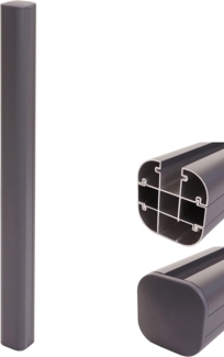 Alu-Pfosten Sarthe-WPC-Zaun, Pfeiler Pfahl, Stecksystem ~ 98cm, grau