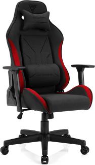 SENSE7 Gaming Stoff Netrunner Bürostuhl Zocker Gamer Ergonomischer Stuhl Armlehne Einteiliger Stahlrahmen Einstellbarer Neigungswinkel schwarz-rot, 41-49 x 72 x 57