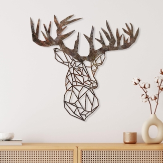 dekoratives Wandaccessoire aus Metall, 'Rusty Deer 2', 50 x 0,15 x 49, Antiquität
