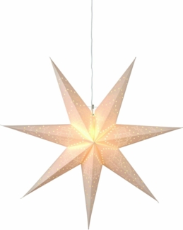 Weihnachtsstern Sensy von Star Trading, 3D Papierstern Weihnachten in Weiß, Dekostern zum Aufhängen mit Kabel, E14 Fassung, Ø: 70 cm