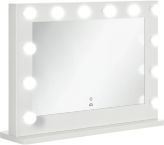 HOMCOM Spiegel Kosmetikspiegel mit 12 Dimmbare LED Lampen (Schminkspiegel, 1-St, Hollywood Spiegel), 80 x 60 cm