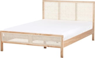Bett mit Lattenrost Kiefernholz SALERNAS 140 x 200 cm Hellbraun