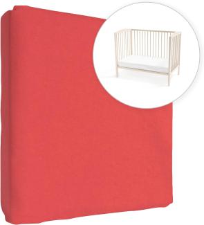 Jersey 100% Baumwolle Spannbettlaken für 160x70 cm Kleinkind Junior Bett Matratze (Rot)