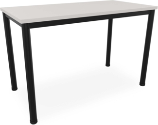 Schreibtisch u. Besprechungstisch mit schwarzem Tischgestell | Konferenztisch Bürotisch Computertisch Mehrzwecktisch Arbeitstisch PC-Tisch Homeoffice-Tisch (lichtgrau, 120 x 60 x 77,5 cm)