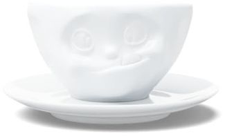 Schmunzel Kaffee Tasse lecker in weiß 200ml