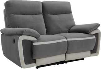Vente-unique - Relaxsofa elektrisch 2-Sitzer METTI - Samt - Grau