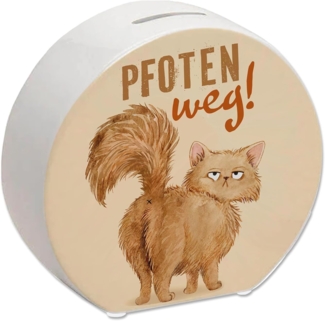 speecheese Spardose Katze Spardose mit Spruch Pfoten weg
