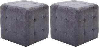 vidaXL Pouf 2 Stk. Grau 30x30x30 cm Wildleder-Optik 278383