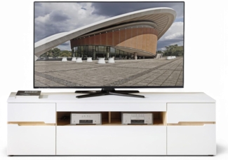 Memphis TV-Lowboard in Weiß, Artisan Eiche Optik - Moderner TV Schrank mit Schublade und viel Stauraum für Ihr Wohnzimmer - 192 x 53 x 47 cm (B/H/T)