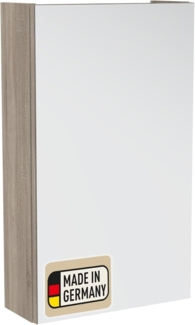 Probus Basic Spiegelschrank braun hell/Dekor Sonoma Eiche – 40 cm breit, natürlicher Stil mit viel Stauraum, Türanschlag frei wählbar, Made in Germany