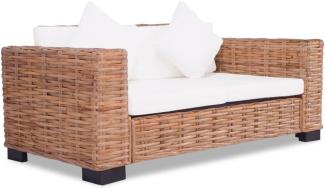 vidaXL 2-Sitzer-Sofa Natürliches Rattan