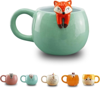Winkee Becher Pet Friends Kaffeebecher Fuchs, Keramik