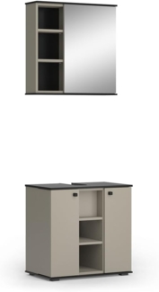 Vicco Badmöbel-Set Joli, Greige/Schwarz, 2 Teile